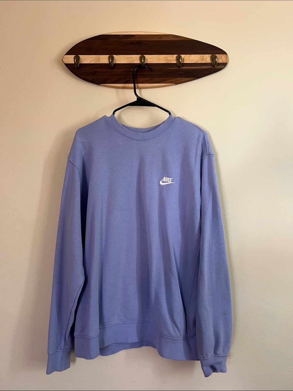 Nike Men's Lilac Crewneck Sweatshirt with White Swoosh